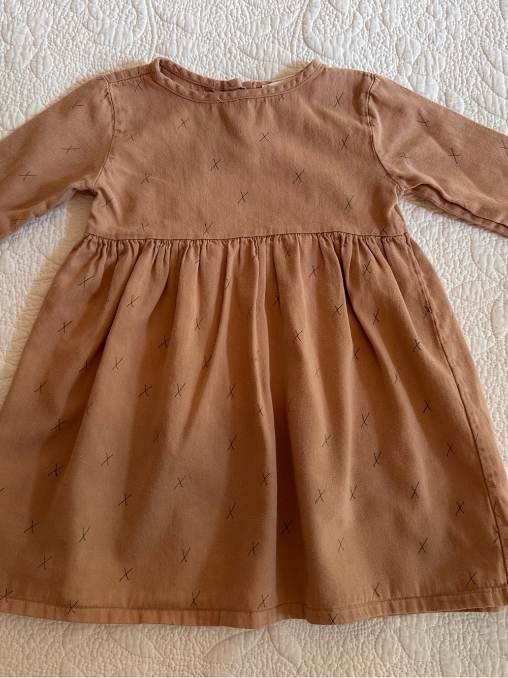 Go Gently Nation Casual Long-Sleeve Tan Brown Dress   Size 6-12 mos.